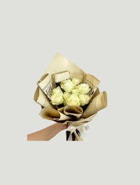 11'li Beyaz Gül Buketi